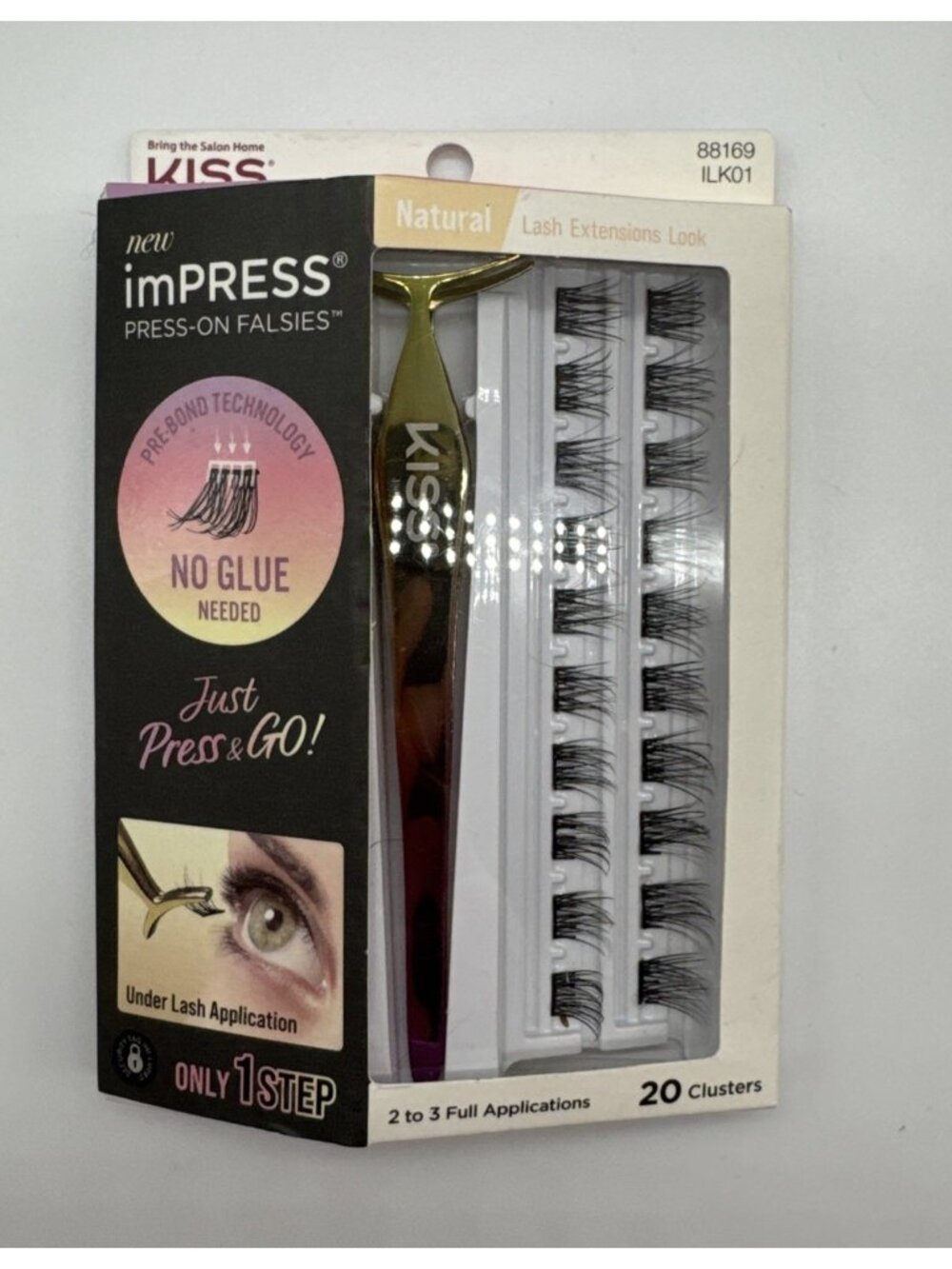 KISS Impress Press on Falsies Eyelash Natural Lash Extensions Look 88169 Black